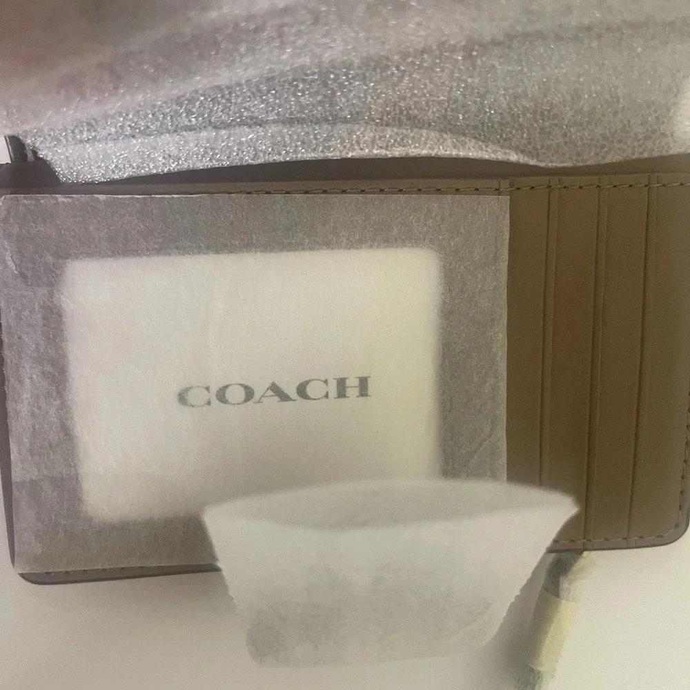 Coach Medium Corner Zip Wallet Signature Canvas Tan/Brown CW786 -NWOT New In Bag